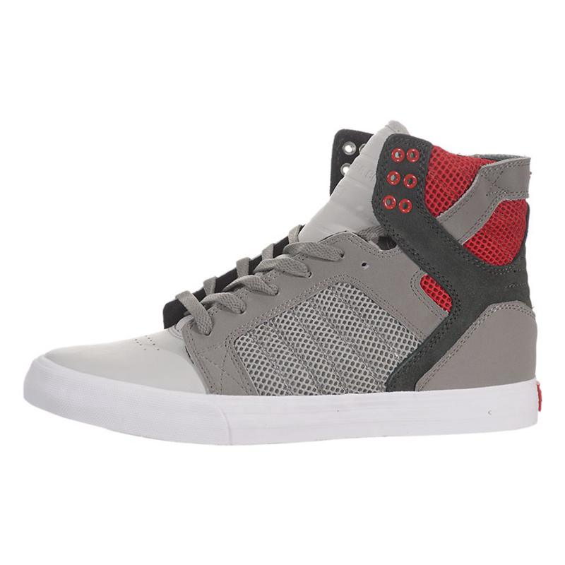 Supra SKYTOP Sneaker High Damen Grau Rot Online Kaufen RTFZQ3186